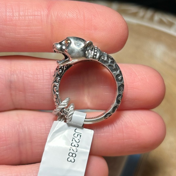 NWT Samuel B Sterling Silver 18K Gold Leopard Bypass Ring - Picture 14 of 16